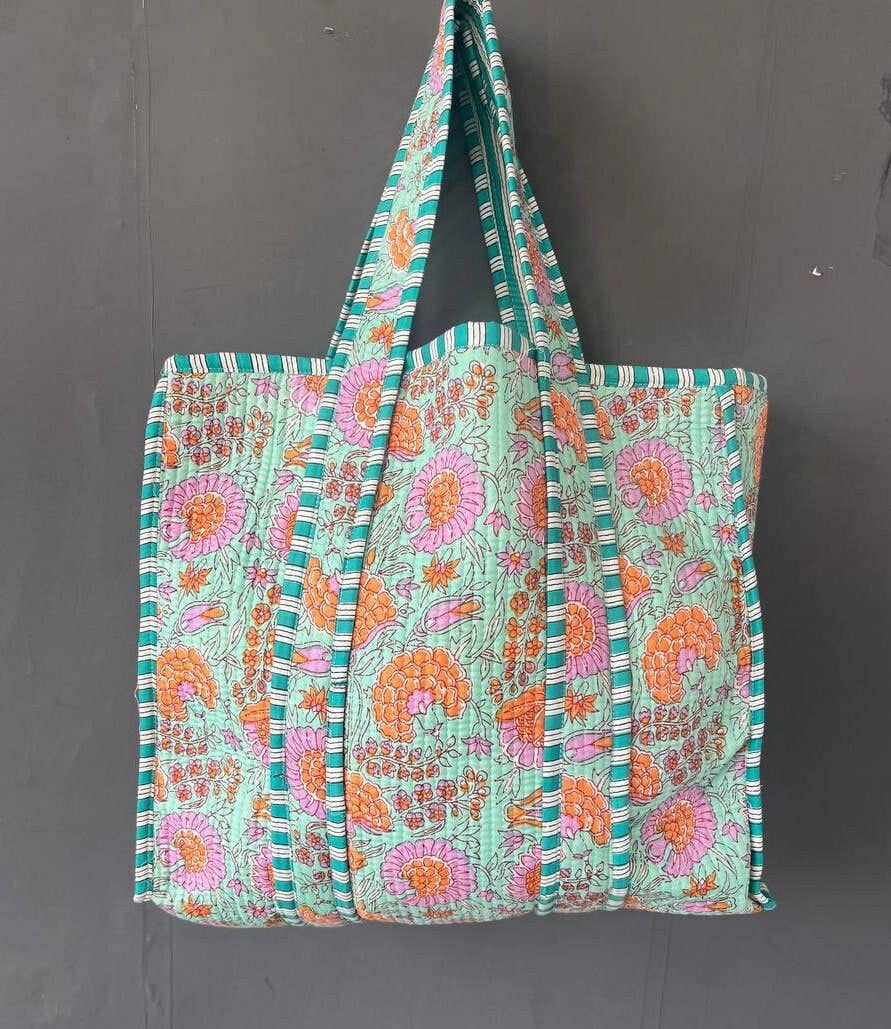 Sonia Block Printed Reversible Tote