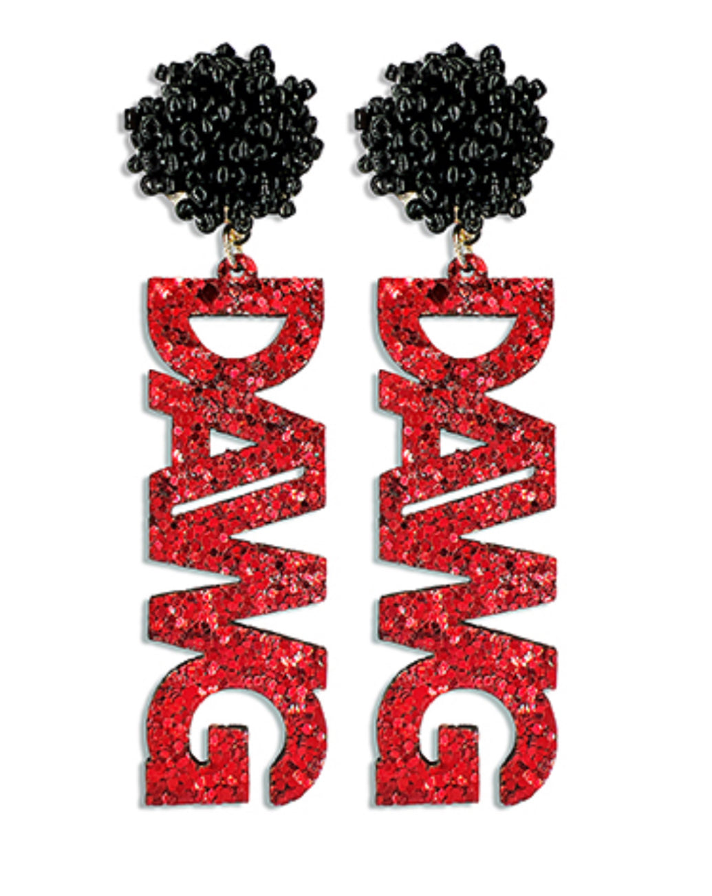 Glitter Dawgs PomPom Earrings