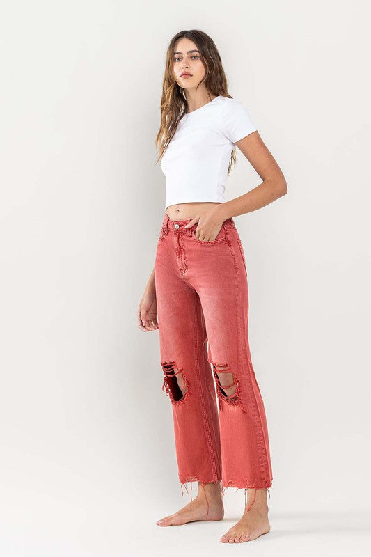 90s Vintage Crop Flare Jeans