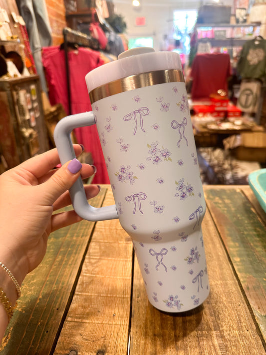 Boujee Blue Bow Tumbler