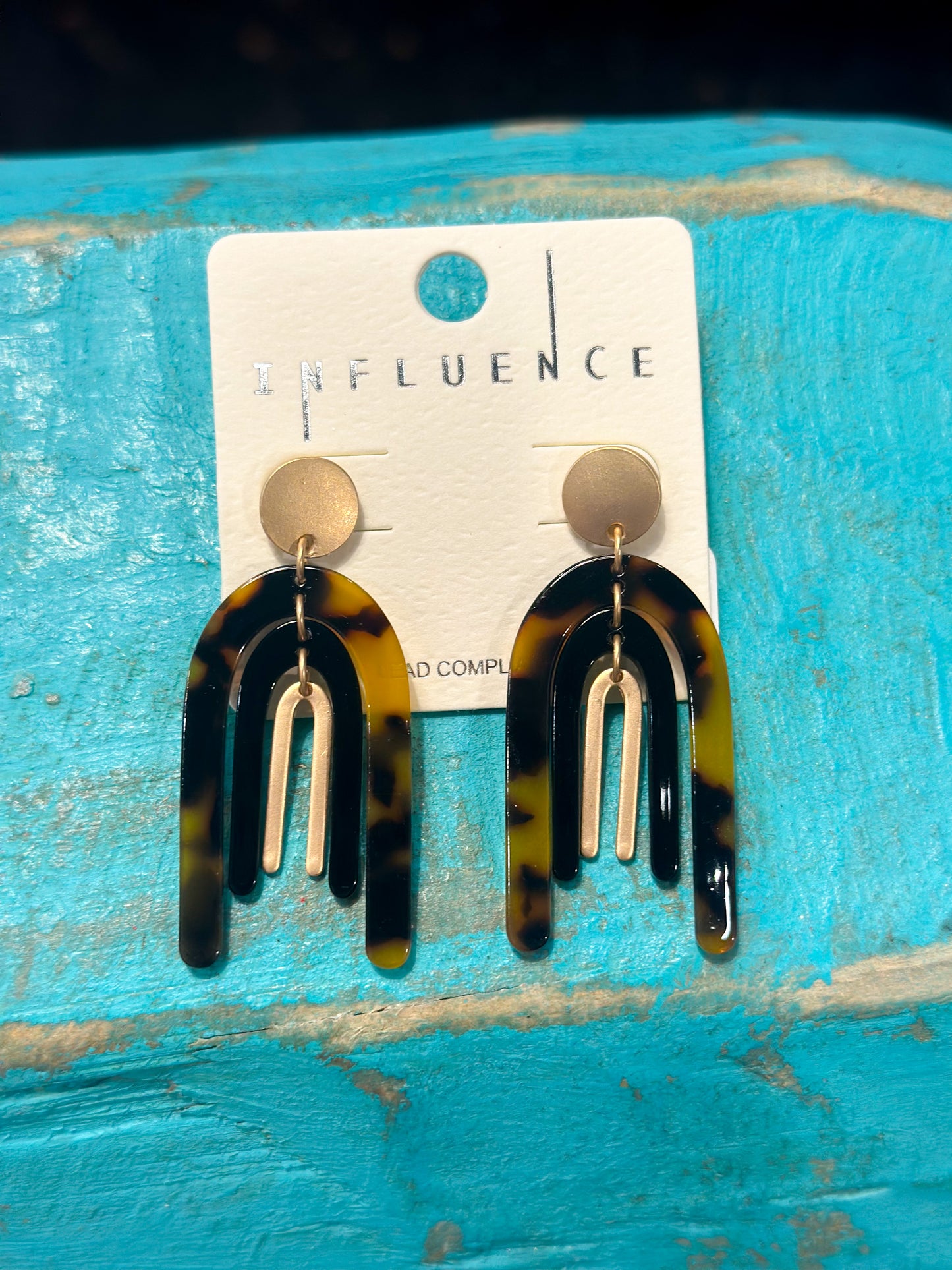 Tonya Tortoise Arch Earrings