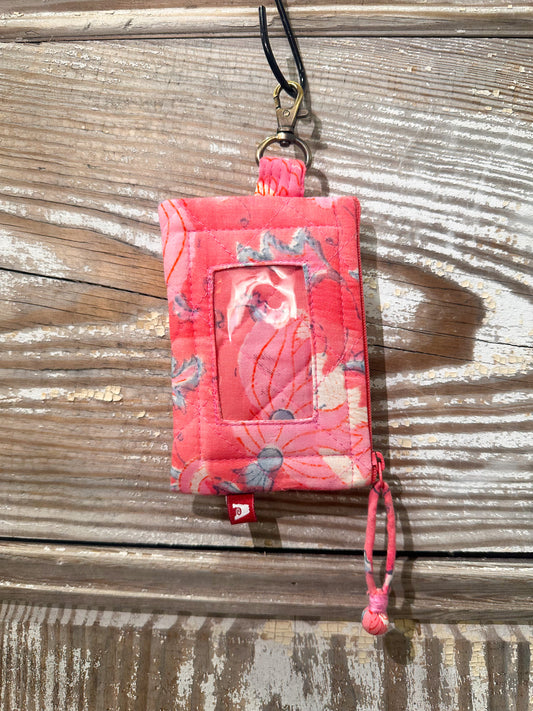 Lillie Block-Print Keychain Wallet