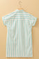 Mint Green St Patricks Striped Wide Short Sleeve Shift Mini Shirt Dress