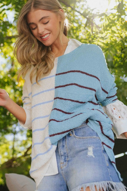 Textured Multi-Color Sweater