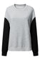 Gray Two Tone Patchwork Drop Shoulder Pullover Sweatshirt