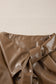 Coffee Bowknot Faux Leather Mini Skirt