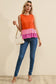 Orange Colorblock Tiered Hem Tank Top