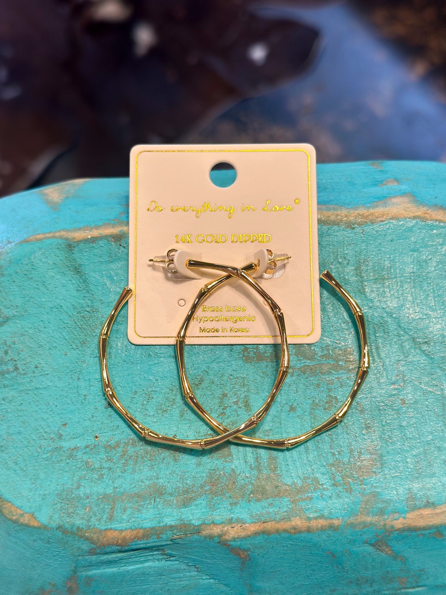 14K Gold-Dipped Bone Hoops