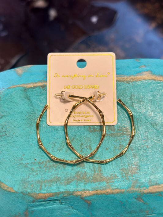 14K Gold-Dipped Bone Hoops