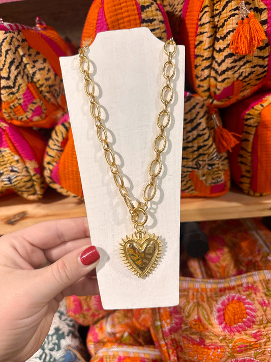 Big Spike Heart Necklace