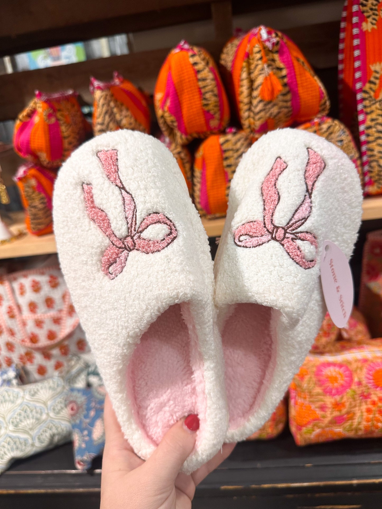 Pink Bow Slippers