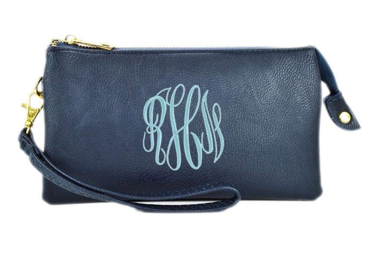 Gabbie Zippered Clutch (navy)