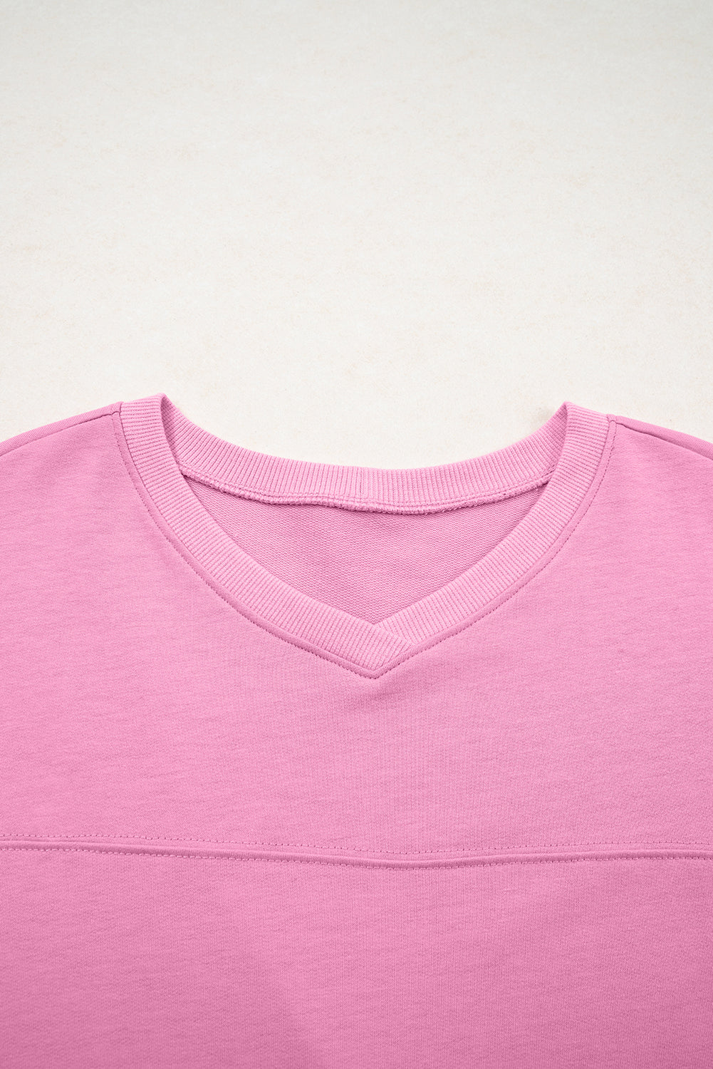 Bonbon Solid Loose V Neck Half Sleeve Tee and Shorts