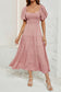 Smocked Square Neck Puff Sleeve Dress