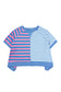 Blue Stripe Contrast Patchwork Oversized T Shirt