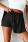 Black Drawstring High Waist Lined Tennis Skorts