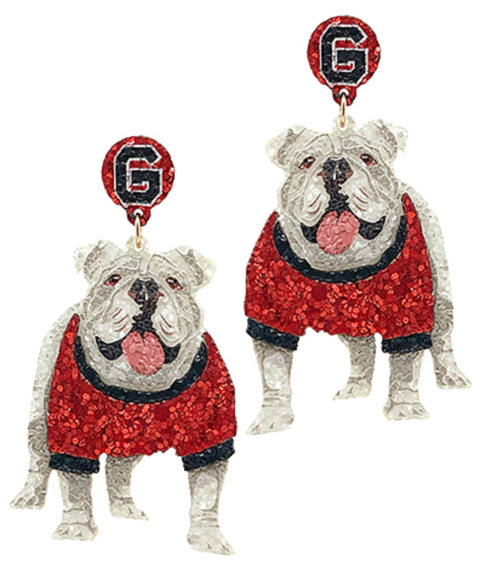 Glitter Bulldog Body Earrings
