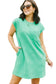 Mint Green Textured Cap Sleeve T Shirt Dress