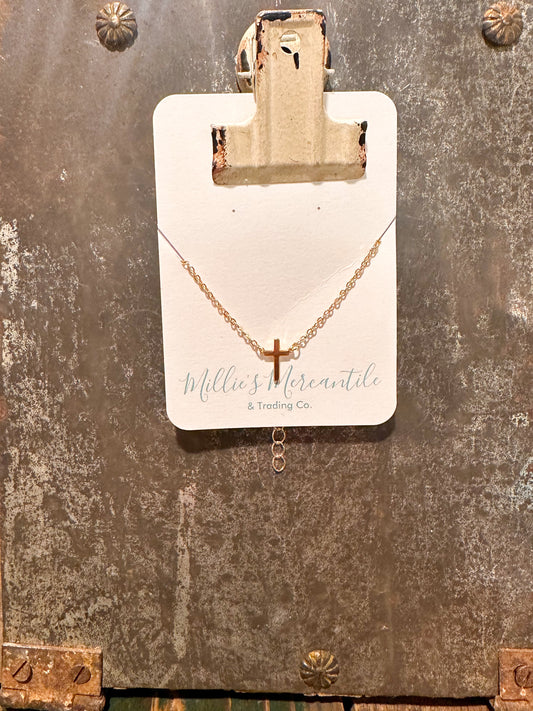 Mini Gold Cross Necklace