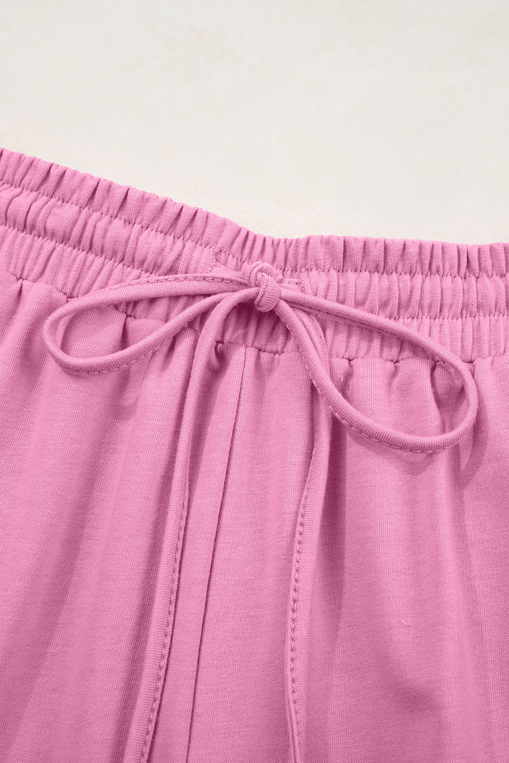 Bonbon Solid Loose V Neck Half Sleeve Tee and Shorts