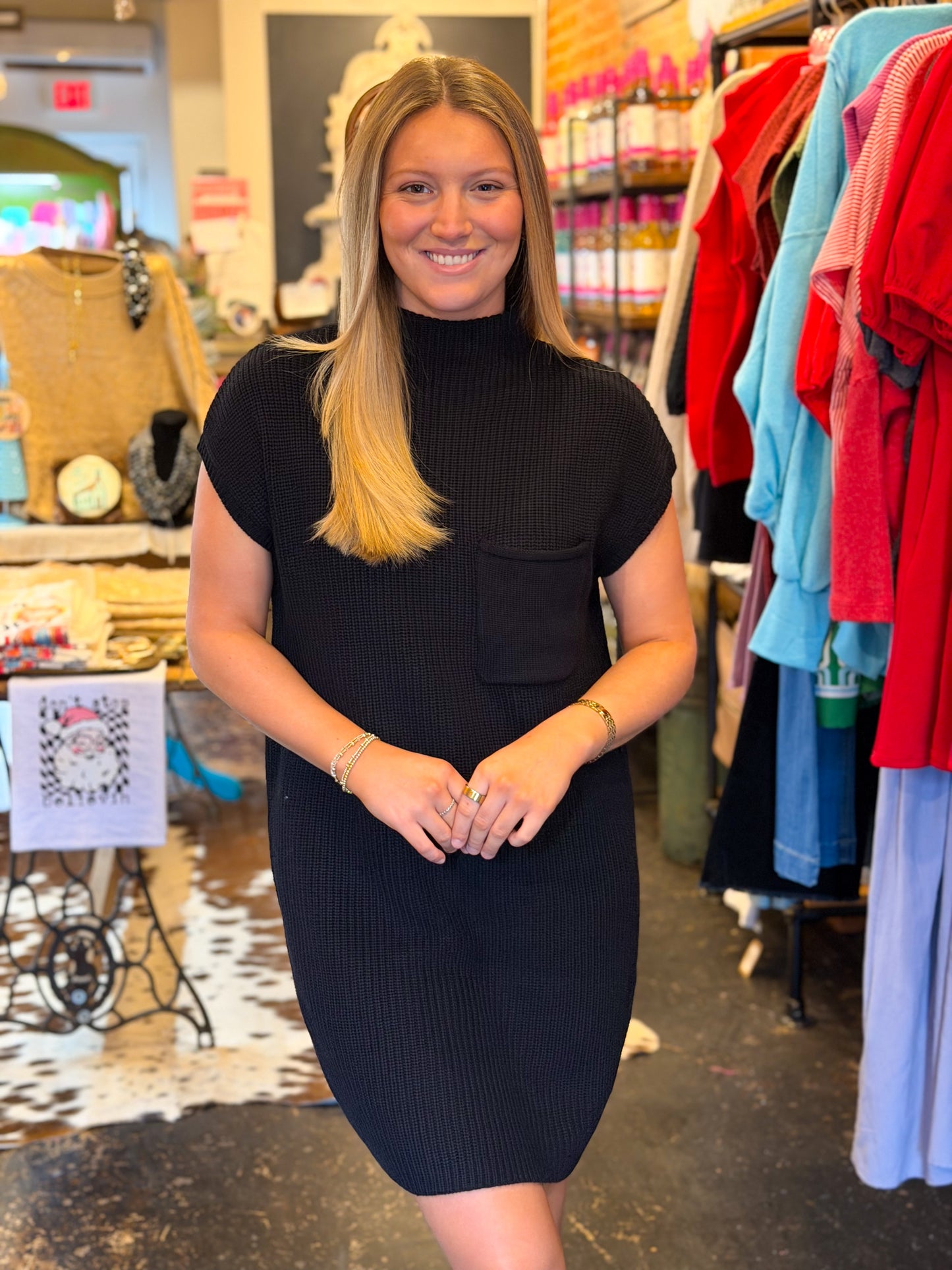 Sutton Sweater Dress (Black)