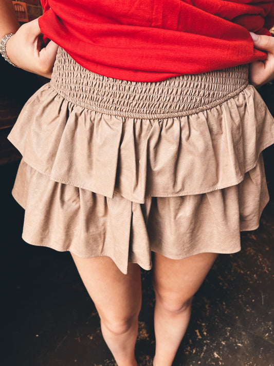 Feeling Groovy Leather Skirt