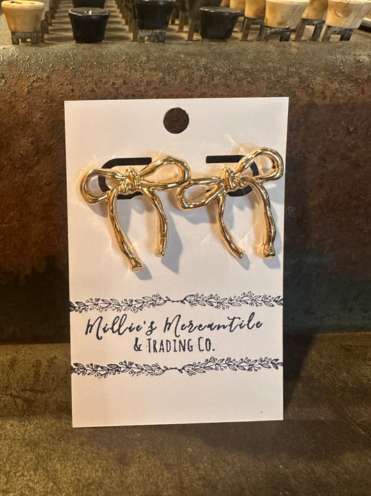 Golden Bow Studs