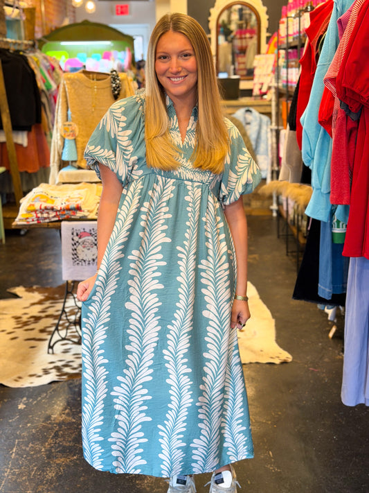 Annette Puff Sleeve Midi Dress