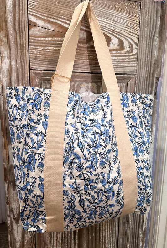 Helen Block-print Canvas Tote