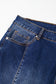 Navy Blue Plus Size Seamed Wide Leg High Waist Jeans