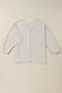 White Waffle Knit Side Slits Loose Fit V Neck Top