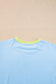 Sky Blue Color Block Detail Casual Two-piece Outfit