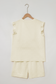 White Bow Jacquard Ruffle Sleeve Short 2pcs Outfit