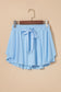 Sky Blue Drawstring High Waist Lined Tennis Skorts