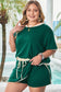 Evergreen Plus Size Contrast Trim T Shirt and Skirt Two Piece Set