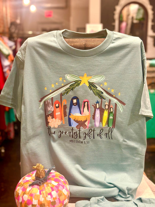 Watercolor Nativity Tee