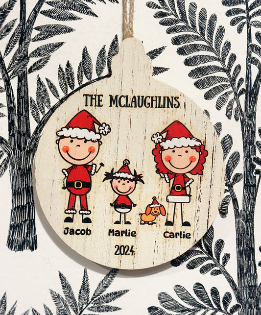 Custom Family Christmas Ornament