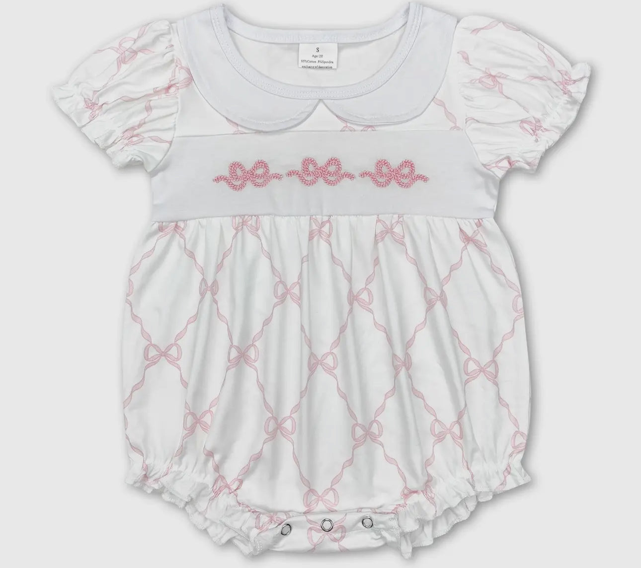 Bow Embroidered Romper
