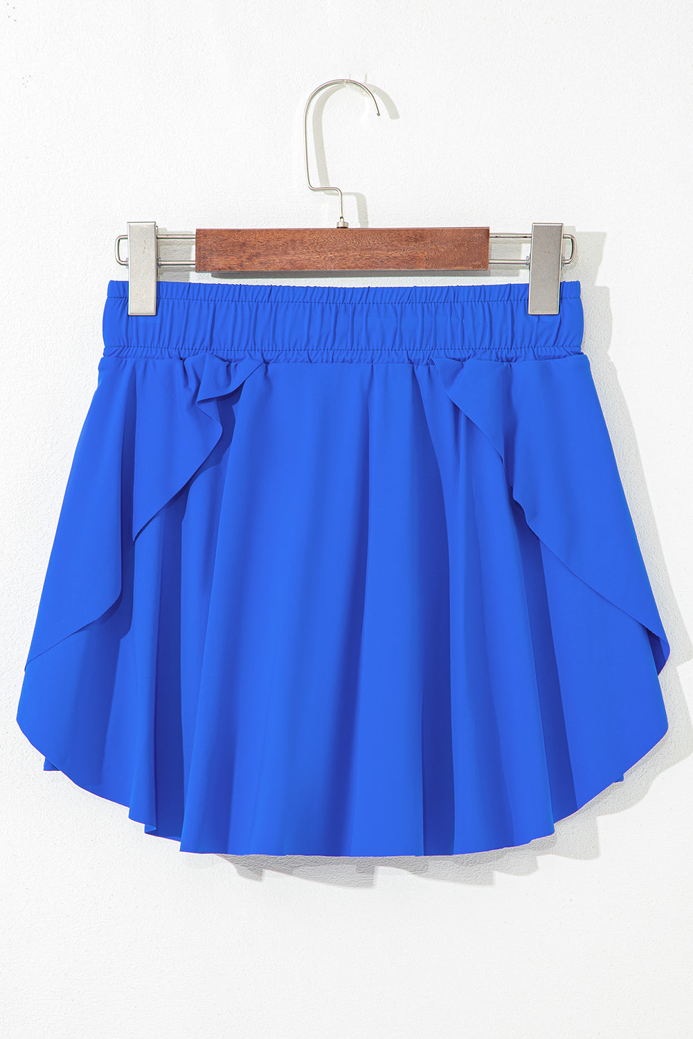 Sky Blue Drawstring High Waist Lined Tennis Skorts
