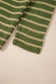 Green Stripe Drop Shoulder Casual Sweater