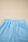Beau Blue Striped Detail Flutter Sleeve Zipped Collar Short Set