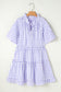 Lavendula Plaid Ruffle Wide Short Sleeve Babydoll Mini Dress
