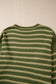 Green Stripe Drop Shoulder Casual Sweater