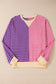 Pink Stripe Colorblock Drop Shoulder Oversize Sweatshirt