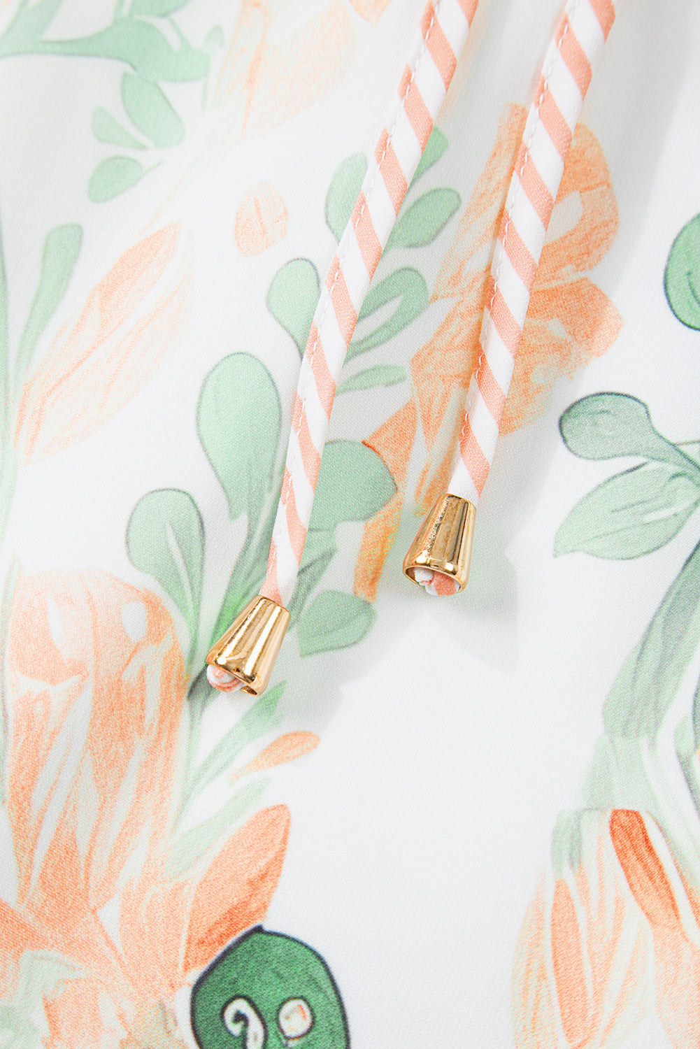 Orange Floral Contrast Edge Layered Short Sleeve Mini Dress