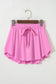 Bonbon Drawstring High Waist Lined Tennis Skorts
