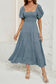 Smocked Square Neck Puff Sleeve Dress