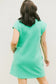 Mint Green Textured Cap Sleeve T Shirt Dress