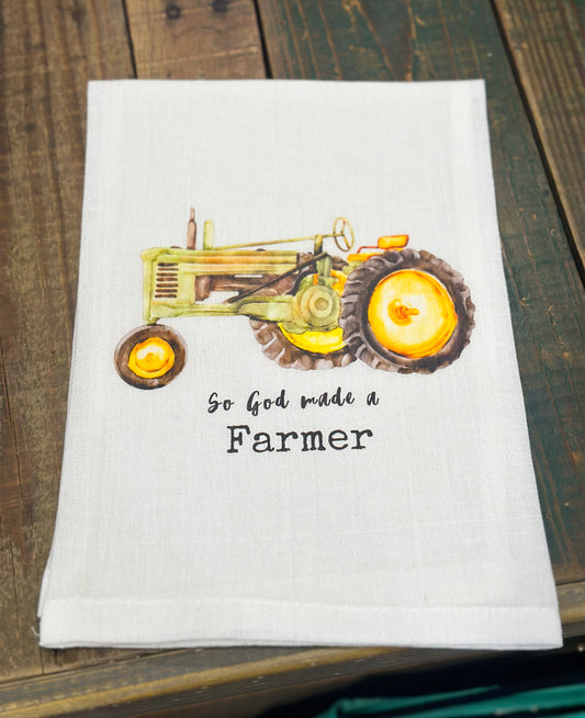 God Made a Farmer Tea Towel