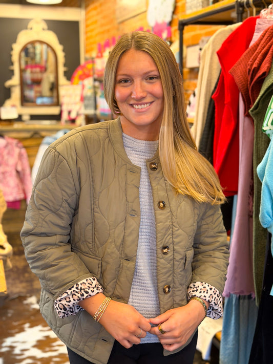 Ollie Olive Quilted Jacket